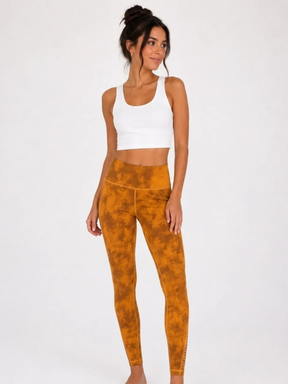 Orange Tie Dye Active Leggings | Size Medium